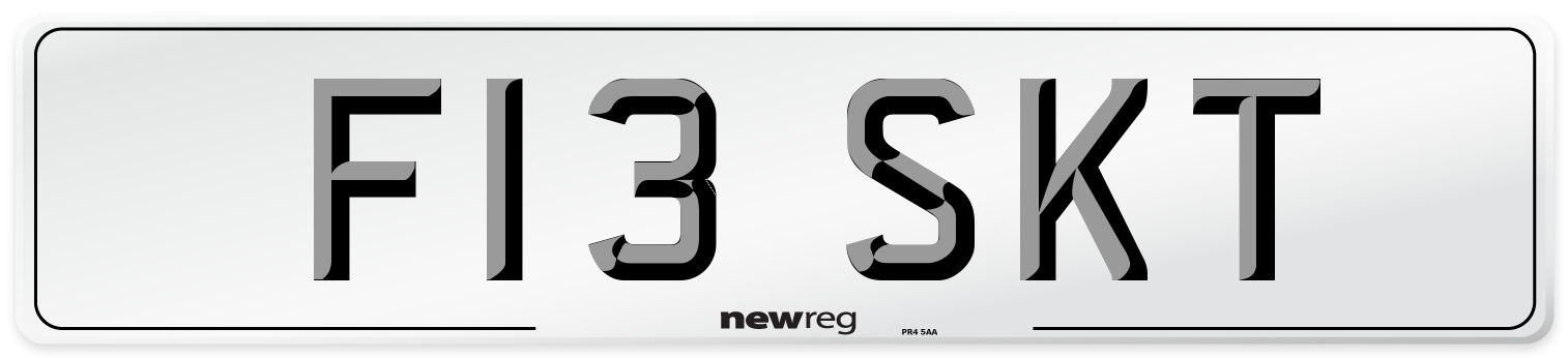 F13 SKT Number Plate from New Reg